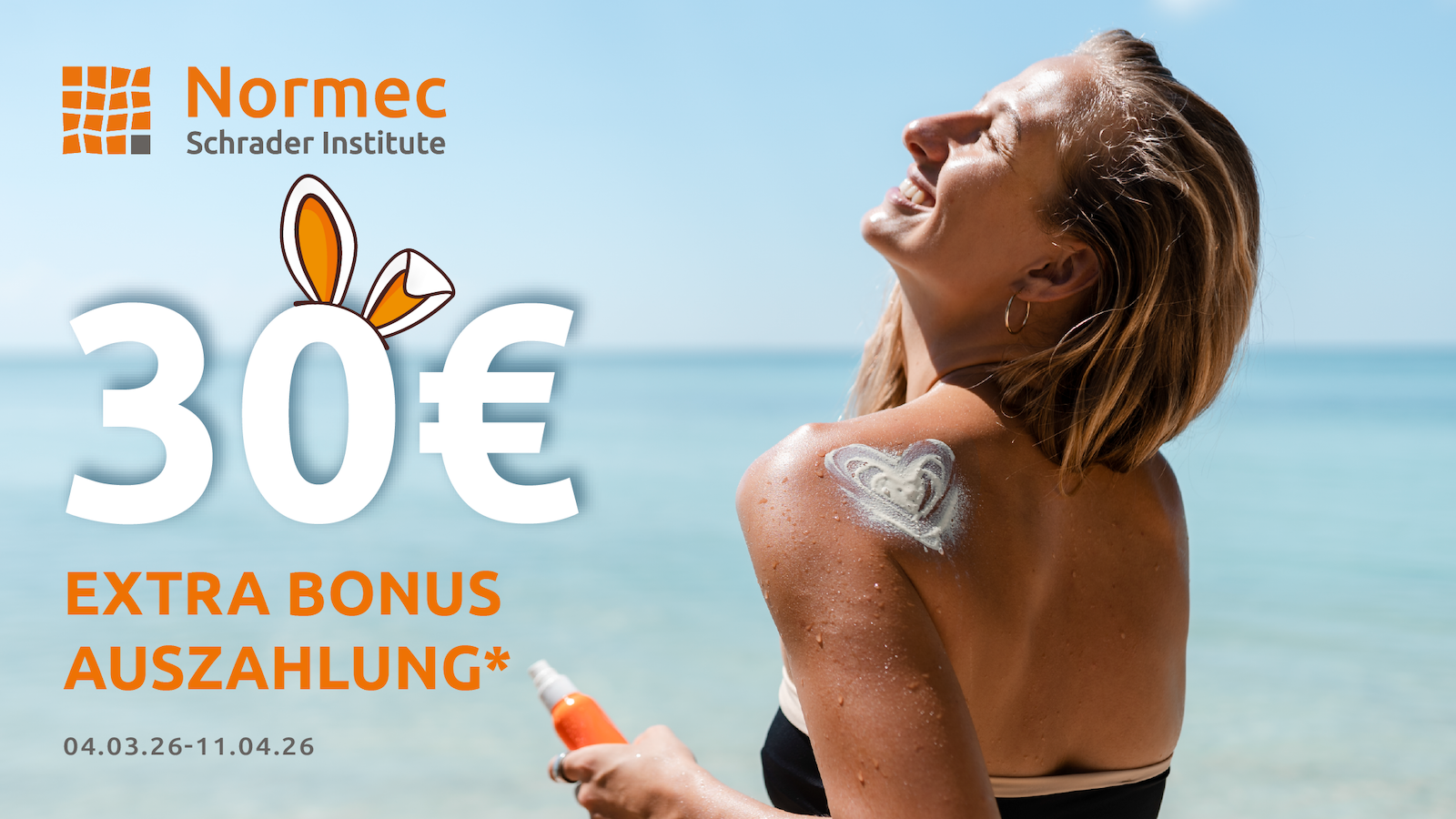 Normec Schrader Institute: Sonnenschutzprodukte mit 30 Euro Osterbonus testen
